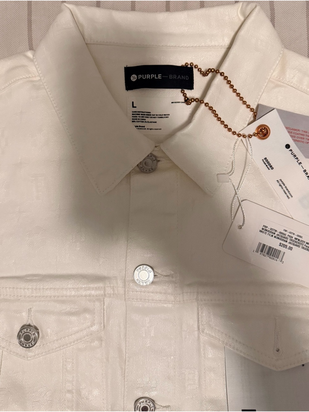 Purple Brand Men’s White Button-Front Shirt Jacket